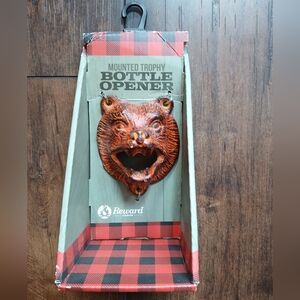 Bottle opener wall mount cast iron mounted trophy bear